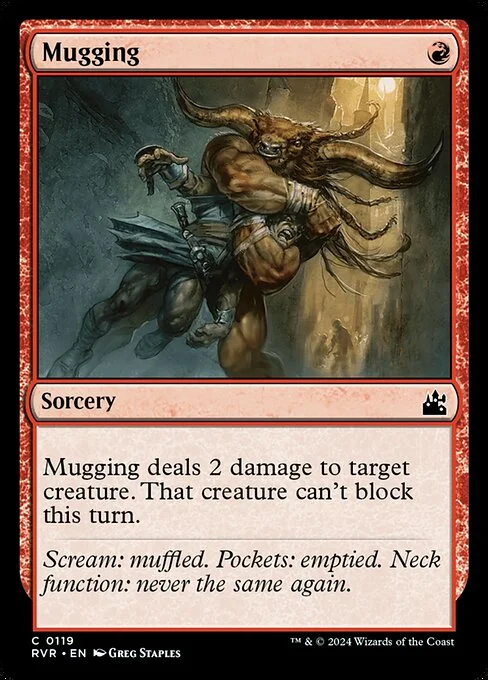 Mugging, carta Magic di tipo Sorcery illustrata da Greg Staples