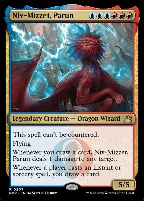 Niv-Mizzet, Parun, carta Magic di tipo Legendary Creature — Dragon Wizard illustrata da Svetlin Velinov