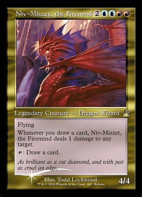 Niv-Mizzet, the Firemind, carta Magic di tipo Legendary Creature — Dragon Wizard illustrata da Todd Lockwood
