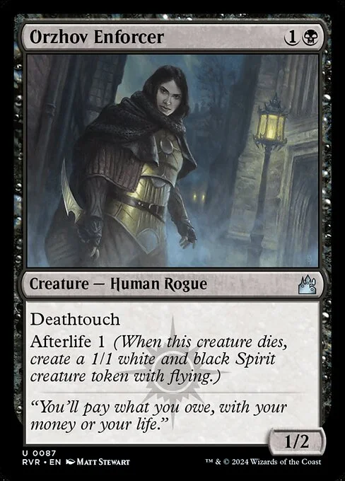 Orzhov Enforcer, carta Magic di tipo Creature — Human Rogue illustrata da Matt Stewart