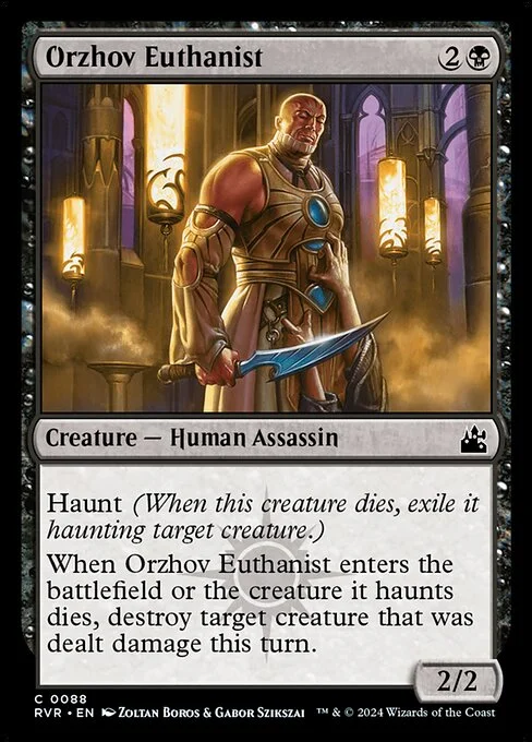 Orzhov Euthanist, carta Magic di tipo Creature — Human Assassin illustrata da Zoltan Boros & Gabor Szikszai