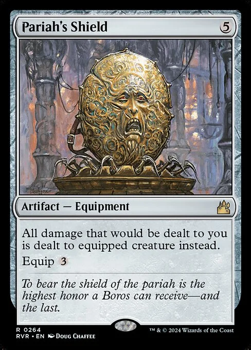 Pariah's Shield, carta Magic di tipo Artifact — Equipment illustrata da Doug Chaffee