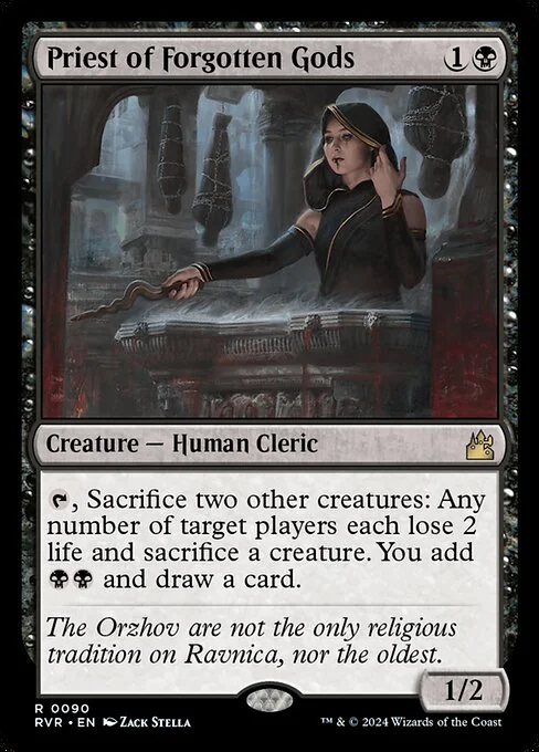 Priest of Forgotten Gods, carta Magic di tipo Creature — Human Cleric illustrata da Zack Stella
