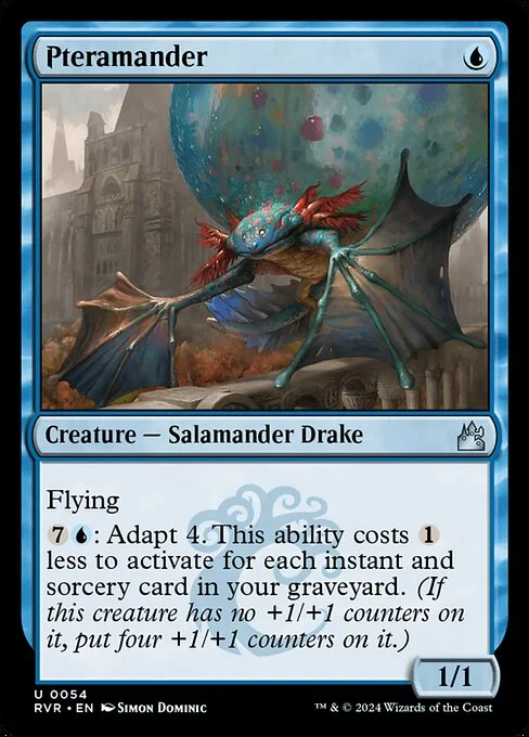 Pteramander, carta Magic di tipo Creature — Salamander Drake illustrata da Simon Dominic