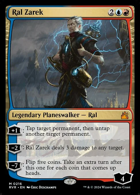 Ral Zarek, carta Magic di tipo Legendary Planeswalker — Ral illustrata da Eric Deschamps
