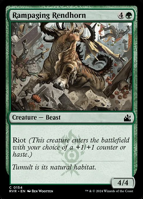 Rampaging Rendhorn, carta Magic di tipo Creature — Beast illustrata da Ben Wootten
