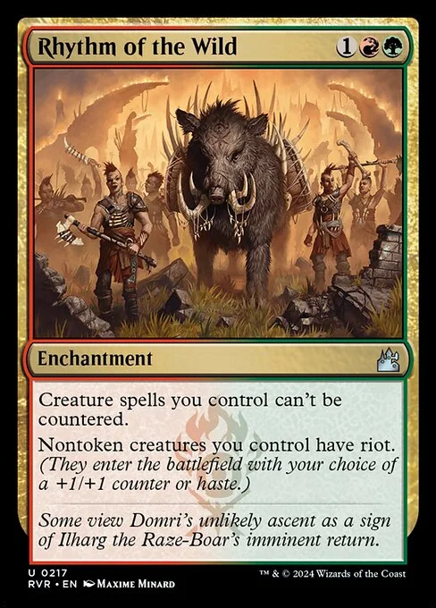 Rhythm of the Wild, carta Magic di tipo Enchantment illustrata da Maxime Minard