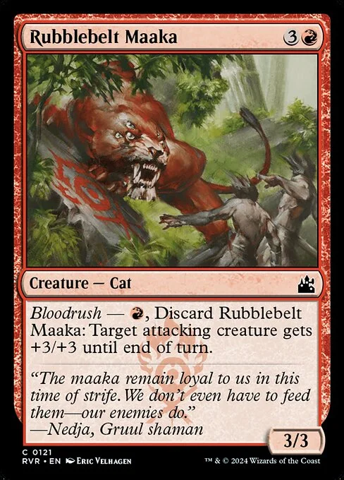 Rubblebelt Maaka, carta Magic di tipo Creature — Cat illustrata da Eric Velhagen