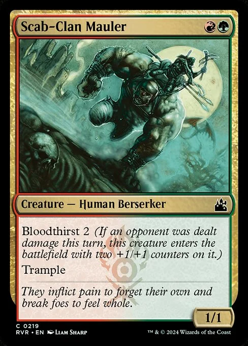 Scab-Clan Mauler, carta Magic di tipo Creature — Human Berserker illustrata da Liam Sharp