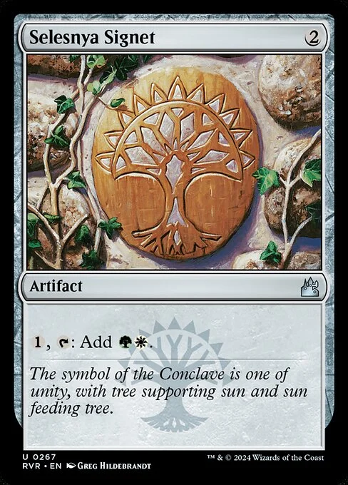 Selesnya Signet, carta Magic di tipo Artifact illustrata da Greg Hildebrandt