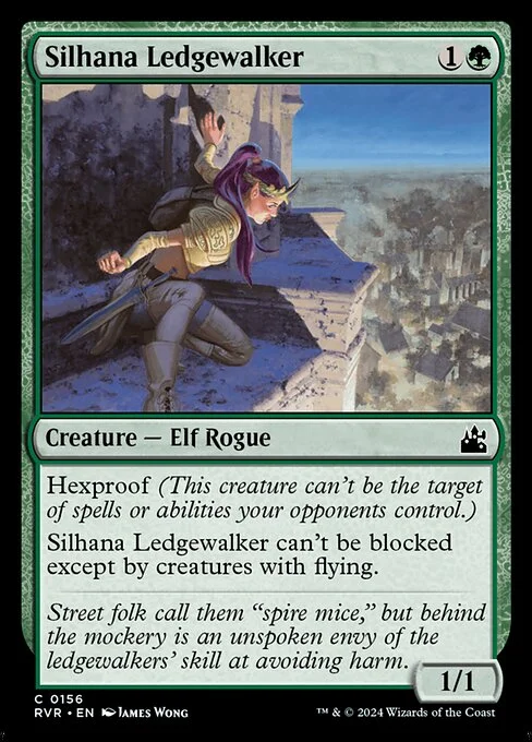 Silhana Ledgewalker, carta Magic di tipo Creature — Elf Rogue illustrata da James Wong
