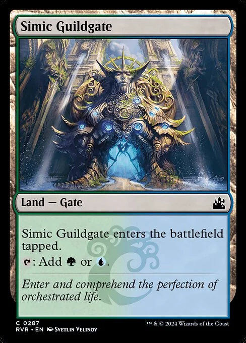 Simic Guildgate, carta Magic di tipo Land — Gate illustrata da Svetlin Velinov
