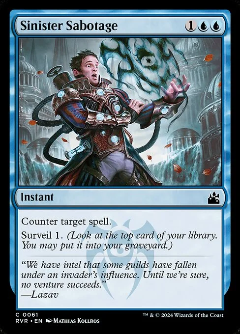 Sinister Sabotage, carta Magic di tipo Instant illustrata da Mathias Kollros