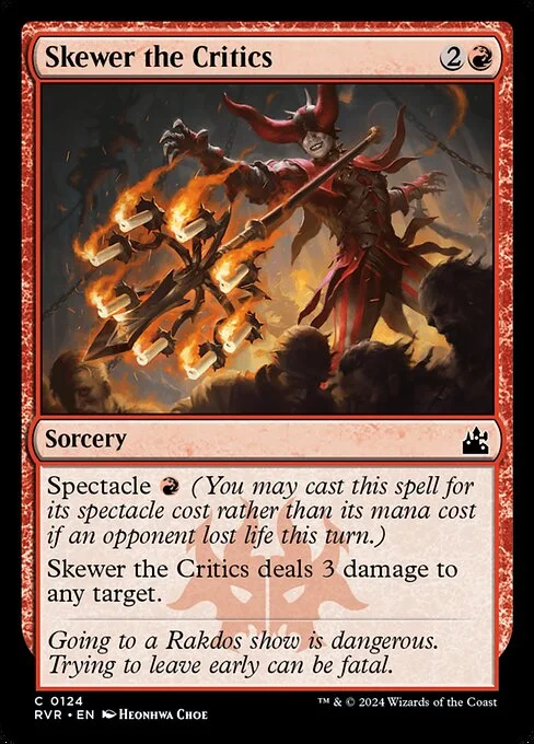 Skewer the Critics, carta Magic di tipo Sorcery illustrata da Heonhwa