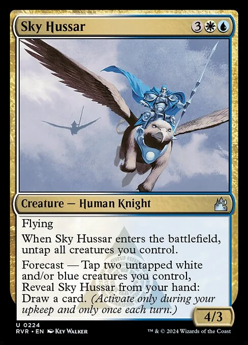 Sky Hussar, carta Magic di tipo Creature — Human Knight illustrata da Kev Walker