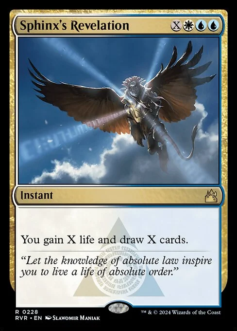 Sphinx's Revelation, carta Magic di tipo Instant illustrata da Slawomir Maniak