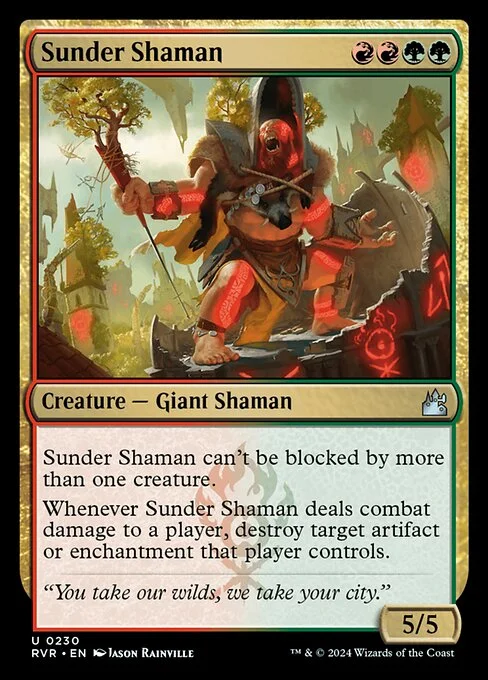 Sunder Shaman, carta Magic di tipo Creature — Giant Shaman illustrata da Jason Rainville