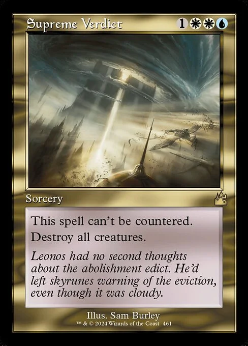 Supreme Verdict, carta Magic di tipo Sorcery illustrata da Sam Burley