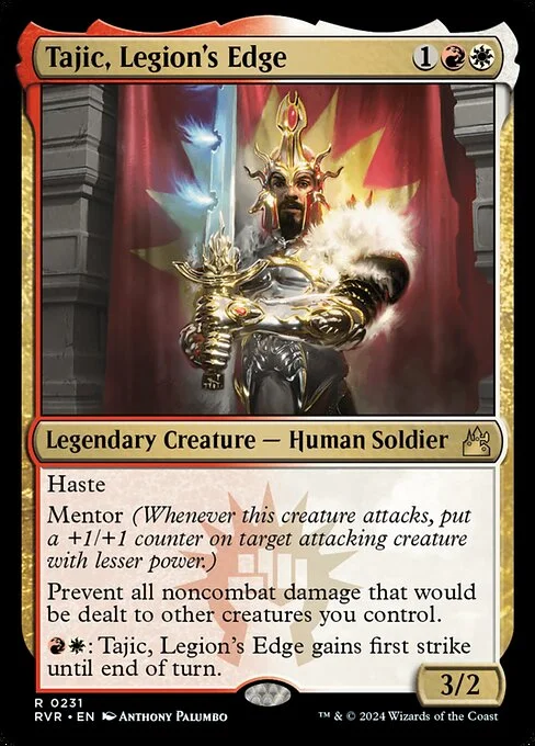 Tajic, Legion's Edge, carta Magic di tipo Legendary Creature — Human Soldier illustrata da Anthony Palumbo