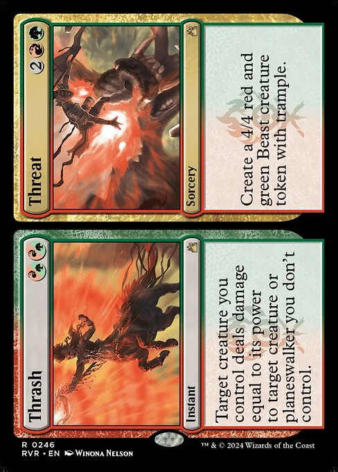 Thrash // Threat, carta Magic di tipo Instant // Sorcery illustrata da Winona Nelson