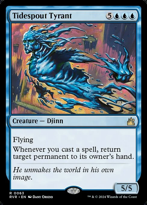 Tidespout Tyrant, carta Magic di tipo Creature — Djinn illustrata da Dany Orizio