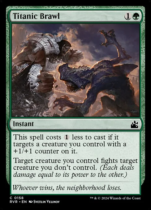Titanic Brawl, carta Magic di tipo Instant illustrata da Svetlin Velinov