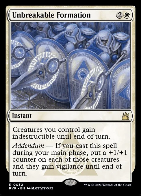 Unbreakable Formation, carta Magic di tipo Instant illustrata da Matt Stewart