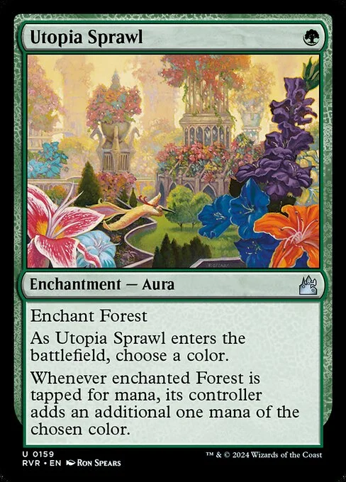 Utopia Sprawl, carta Magic di tipo Enchantment — Aura illustrata da Ron Spears