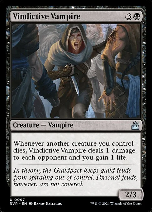 Vindictive Vampire, carta Magic di tipo Creature — Vampire illustrata da Randy Gallegos