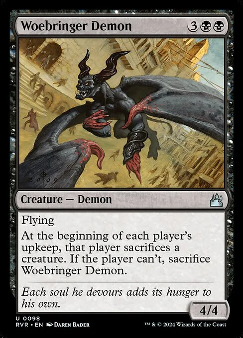 Woebringer Demon, carta Magic di tipo Creature — Demon illustrata da Daren Bader
