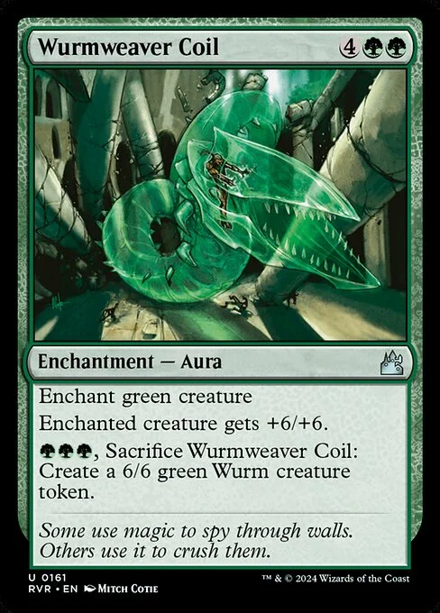 Wurmweaver Coil, carta Magic di tipo Enchantment — Aura illustrata da Mitch Cotie