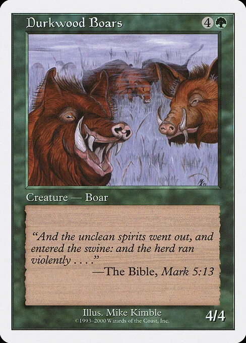 Durkwood Boars, carta Magic di tipo Creature — Boar illustrata da Mike Kimble