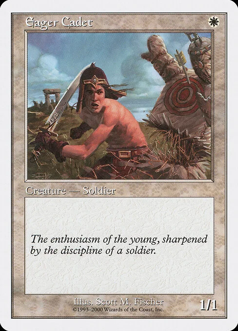Eager Cadet, carta Magic di tipo Creature — Human Soldier illustrata da Scott M. Fischer