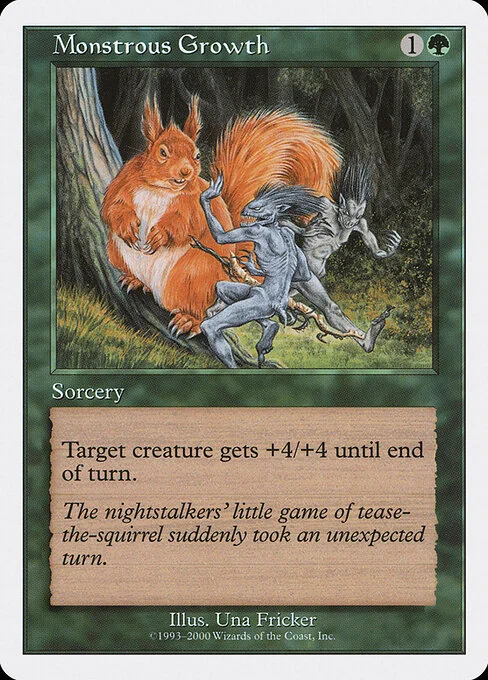 Monstrous Growth, carta Magic di tipo Sorcery illustrata da Una Fricker
