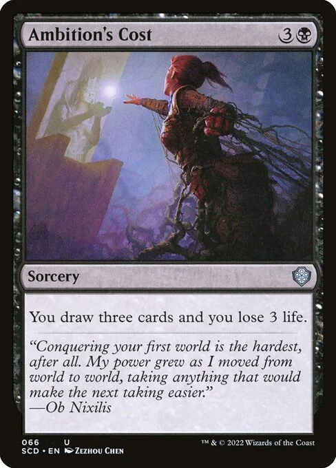 Ambition's Cost, carta Magic di tipo Sorcery illustrata da Zezhou Chen