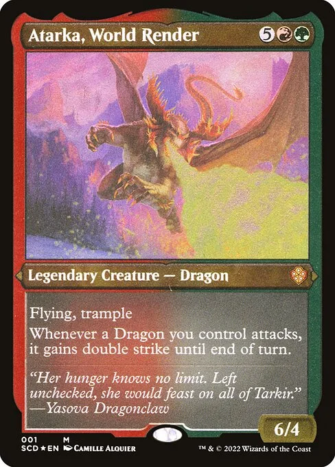 Atarka, World Render, carta Magic di tipo Legendary Creature — Dragon illustrata da Camille Alquier