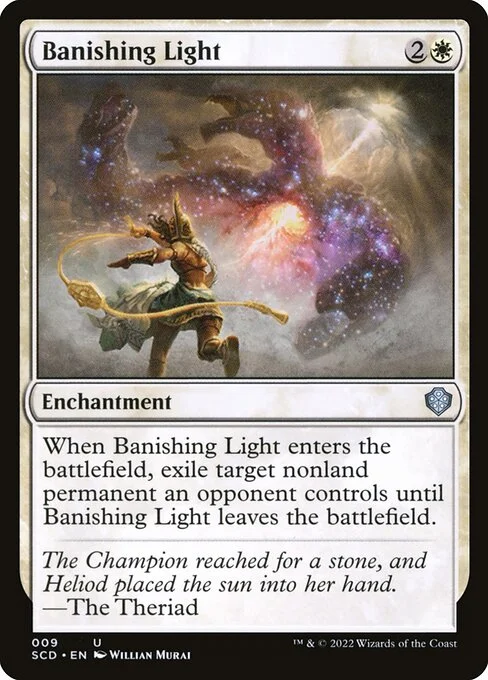 Banishing Light, carta Magic di tipo Enchantment illustrata da Willian Murai