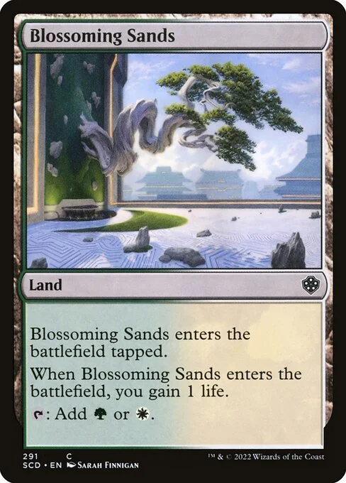 Blossoming Sands, carta Magic di tipo Land illustrata da Sarah Finnigan