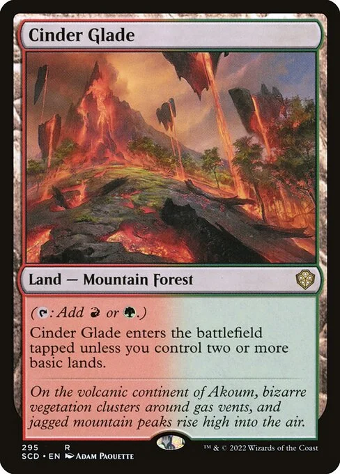 Cinder Glade, carta Magic di tipo Land — Mountain Forest illustrata da Adam Paquette
