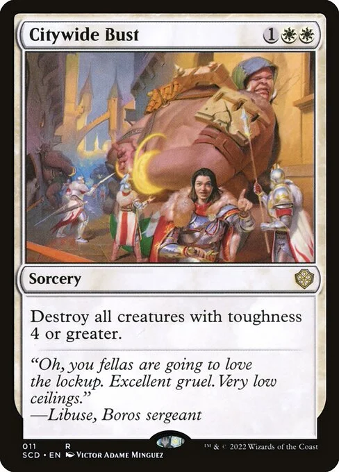 Citywide Bust, carta Magic di tipo Sorcery illustrata da Victor Adame Minguez
