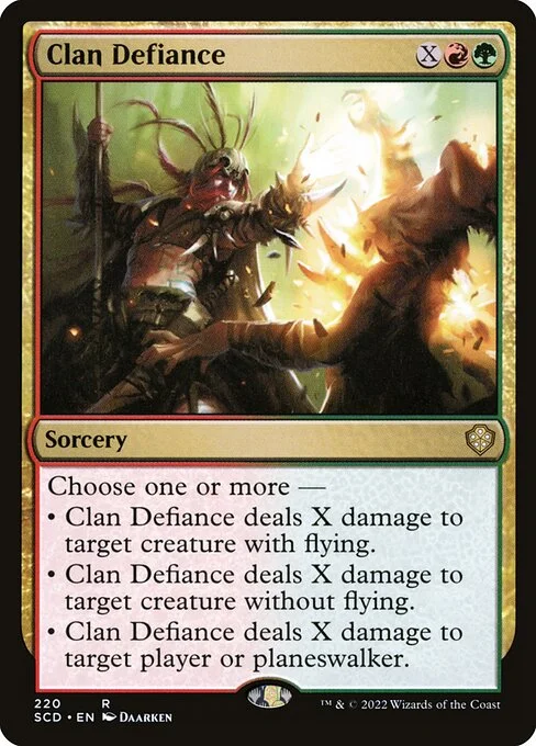Clan Defiance, carta Magic di tipo Sorcery illustrata da Daarken