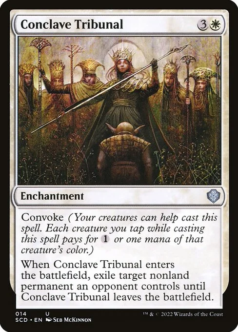 Conclave Tribunal, carta Magic di tipo Enchantment illustrata da Seb McKinnon