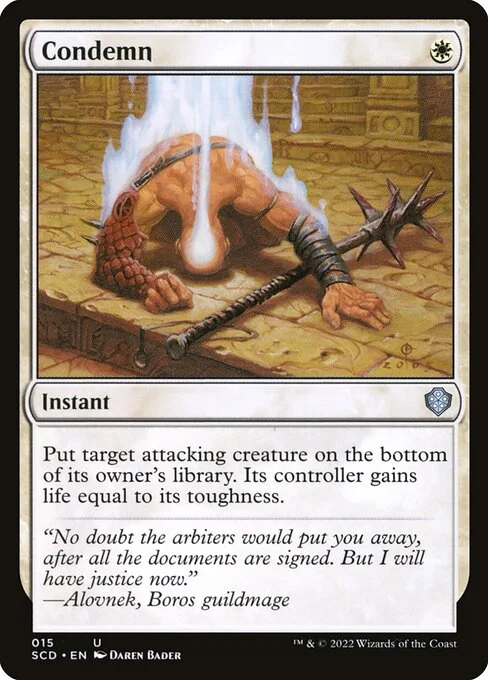 Condemn, carta Magic di tipo Instant illustrata da Daren Bader