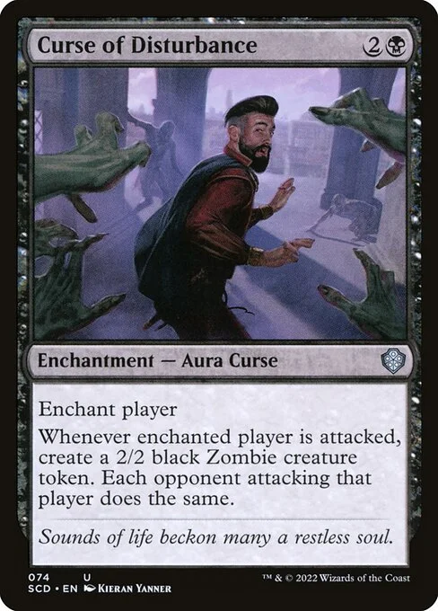 Curse of Disturbance, carta Magic di tipo Enchantment — Aura Curse illustrata da Kieran Yanner