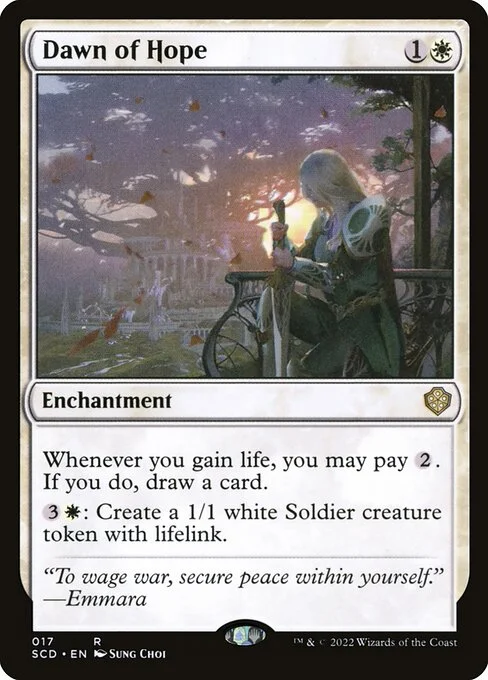 Dawn of Hope, carta Magic di tipo Enchantment illustrata da Sung Choi