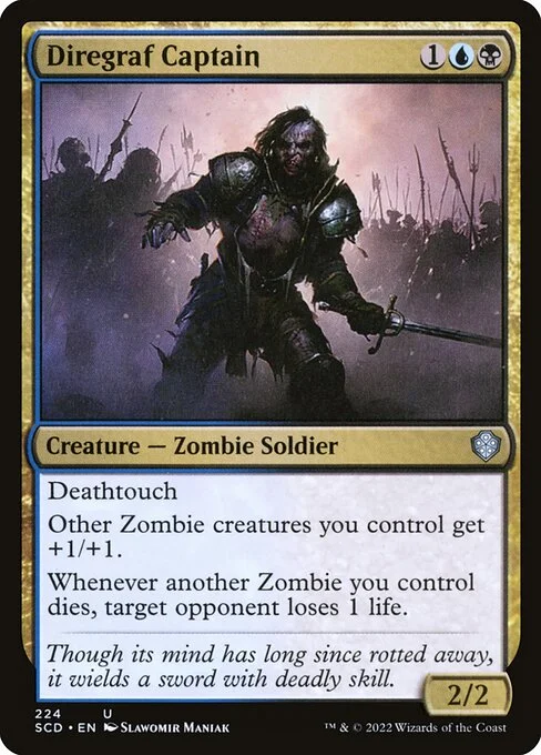 Diregraf Captain, carta Magic di tipo Creature — Zombie Soldier illustrata da Slawomir Maniak