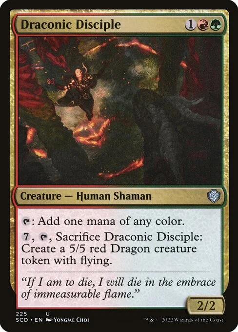 Draconic Disciple, carta Magic di tipo Creature — Human Shaman illustrata da Yongjae Choi