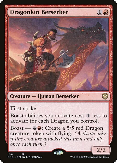 Dragonkin Berserker, carta Magic di tipo Creature — Human Berserker illustrata da Lie Setiawan