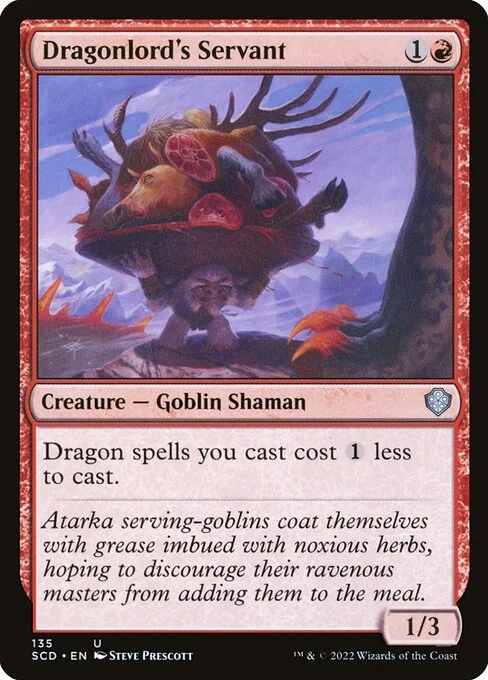 Dragonlord's Servant, carta Magic di tipo Creature — Goblin Shaman illustrata da Steve Prescott