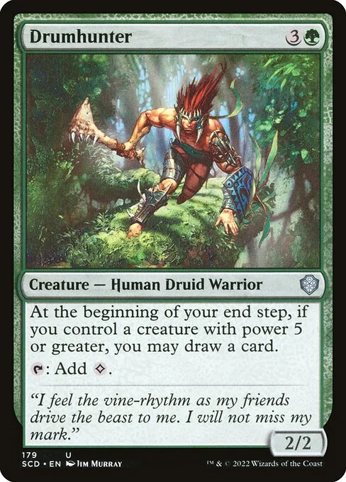 Drumhunter, carta Magic di tipo Creature — Human Druid Warrior illustrata da Jim Murray